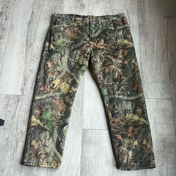 Wrangler Fleece Lined Camo Jeans Advantage Timber Size 46 X 32 - Picture 4 of 9